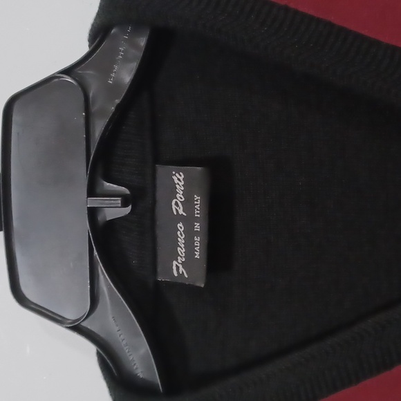 Franco Ponti Vtg Men's XL geo-color block Vneck Wool/Acrylic Sweater - Picture 2 of 13